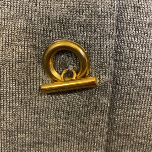 Gray Cardigan Sweater with Gold Toggle Front Size Large but fits closer to Med - Picture 5 of 8